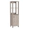 Tuhome St. Clair Linen Cabinet, Two Interior Shelves, Two Open Shelves, Single Door, Light Gray MLZ7123 - alternate 5